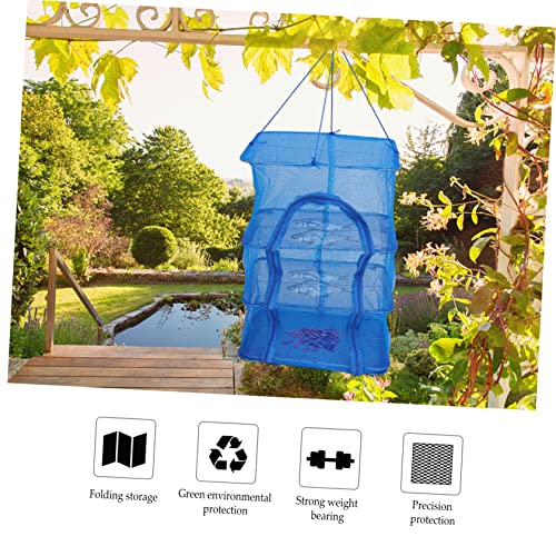 Drying Net Rack Multi-Layer Hanging Basket Dryer for Fish Fruits and Vegetables Sturdy Mesh Construction for Quick Drying Space-Saving Design Height
