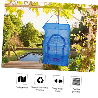 Drying Net Rack Multi-Layer Hanging Basket Dryer for Fish Fruits and Vegetables Sturdy Mesh Construction for Quick Drying Space-Saving Design Height