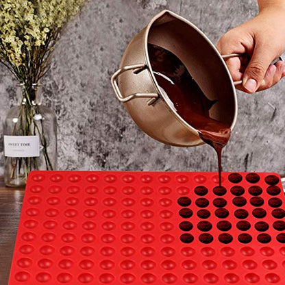 Palksky 140-Cavity Small Round Silicone Mold/Semicircle Chocolate Drops Mold/Dog Treats Pan/Semi Sphere Gummy Candy Molds for Ganache Jelly Caramels Cookies Pet Treats Baking Mold - color: 1PCS 140-Cavity