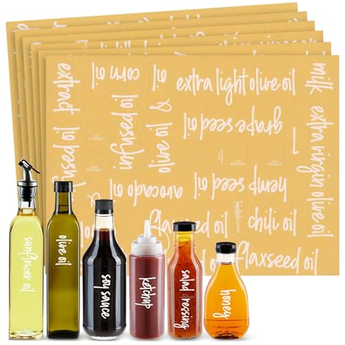 Talented Kitchen Oil Label Stickers for Kitchen Organization - Numbered Expiration Condiment Labels Stickers - White Vinyl 132 Count - color: White