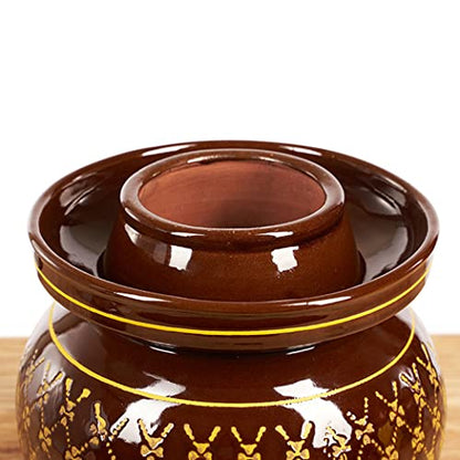ZHOUXIAO Pickle Jar Ceramic Jar with Lid,Traditional Chinese Fermentation Kit Crock with Water Seal Airlock Lid, Fermentation Jar for Pickles,Kimchi,Sauerkraut,Kombucha Jar 7KG