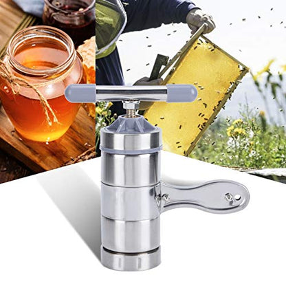 Honey Presser Manual Honey Extractor Stainless Steel Portable Honey Press Machine for Beekeeping Handheld Honey Squeezer with Beekeeping Supplies Beekeepers Essential Tool