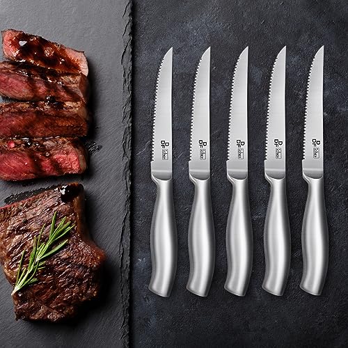DDF iohEF Steak Knife Set, 8 Piece Steak Knife, High Carbon Japanese Stainless Steel Serrated Steak Knives - color: 8PCS Steak Knives
