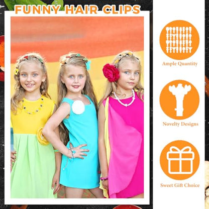 30 Pcs Bean Sprout Hair Clips Rave Mixed Style Plant Hairpins Hair Accessories for Party Irish(Bbq) - style: Bbq