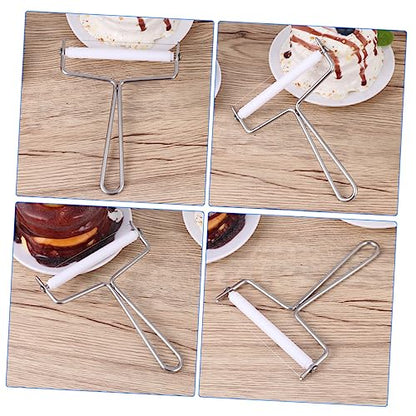Alipis 2Pcs Stainless Steel Cheese Slicer Multi Purpose Butter Scraper Cream Cutter for Kitchen and Bakery Use Ergonomic Wire Handle Design for Desserts and Food