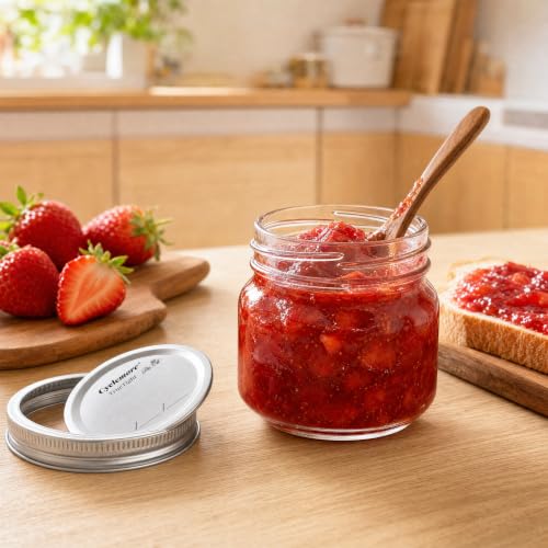CycleMore 24 Pcs 8oz Clear Glass Mason Jars With Regular Silver Separable Lids, 250ml Round Spice Canning Jars for Honey, Jam, Herb, Wedding Favors, Kitchen Storage, DIY Souvenir - size: 8oz - 24 Pack