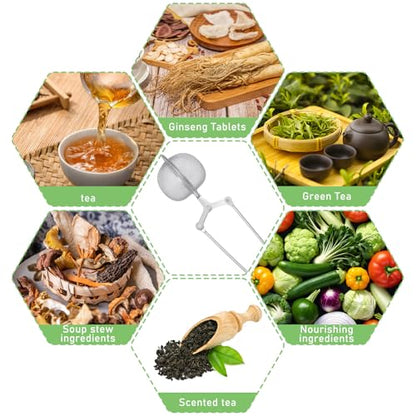 20 Pcs Snap Ball Tea Infuser Strainers, Silver Stainless Steel Fine Mesh Balls with Handle, Reusable Filters for Loose Leaf Tea, Spices and Seasonings