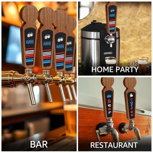 3PCS Wooden Beer Tap Handle Chalkboard Tap Handles for Kegerator Tap Handle Beer Faucet Handle Beer Gifts for Homebrewers, Bars, Restaurants & Weddings Kegerator Accessories - size: 3PCS Ebony Handle
