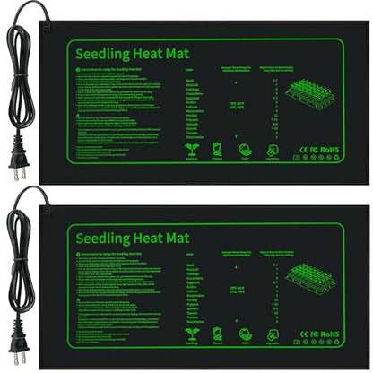 LOCONHA Seedling Heat Mat for Seed Starting,10" x 20.75" Waterproof Heating Pad for Indoor Plants Germination (Black 2 Pack) - color: Black 2 Pack