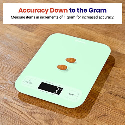 Etekcity Food Kitchen Scale, Digital Grams and Ounces for Weight Loss, Baking, Cooking, Keto and Meal Prep, Large, Green - color: Green
