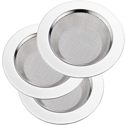 LASSHSWA 3 PCS Kitchen Sink Strainer Stainless Steel, Kitchen Sink Drain Strainer，Sink Strainers with Large Wide Rim 4.5" Diameter for Kitchen Sinks - style: 3 PACK