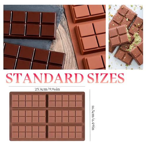 2 Pieces Silicone Break Apart Chocolate Moulds,Silicone Square Mold,Non-Stick Candy Chocolate Bar Mold,Reusable Candy Protein Silicone Chocolate Mold （D） - color: 2pcs