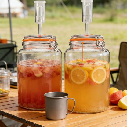 Pack of 2 Excellent Glass Fermentation Canisters with Professional Airlocks Ensuring Color Stable Fit Fermentation Process Kombucha Jar