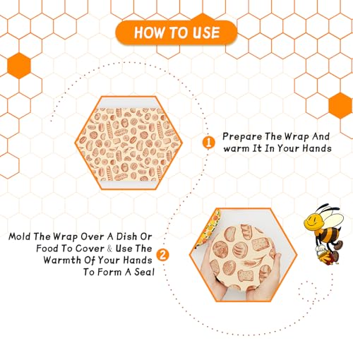 Beeswax Wraps for Food Roll(13x39inch), Organic Beeswax Wrap Beeswax Food Wraps Reusable Food Wrap Sustainable Beeswax Paper Beeswax Sandwich Wrap Beeswax Storage Cloth (Bread) - color: Brown