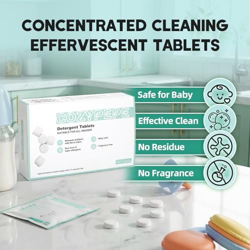 Baby Bottle Washer Detergent Tablets, 150 Count Fast-Dissolving Gentle Formula, Removes Milk Residue Grease & Odor, Compatible with All Brands, for Washer Sterilizer Dryer