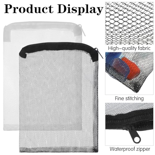 24 Pcs Mesh Bag for Aquarium Media, Aquarium Filter Media Bags | Bags Extra Fine 6.10×7.87 Inches With Zipper for Fish Tank Ceramic Rings Bio Balls(Black, White)