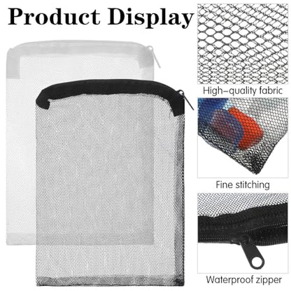 24 Pcs Mesh Bag for Aquarium Media, Aquarium Filter Media Bags | Bags Extra Fine 6.10×7.87 Inches With Zipper for Fish Tank Ceramic Rings Bio Balls(Black, White)