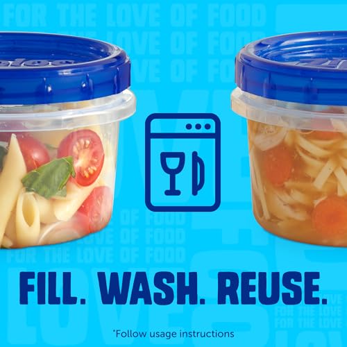 Ziploc Twist n Loc Food Storage Containers, Leak Resistant Design, Small and Medium Round, Variety Pack, 5 count