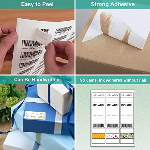 MFLABEL Address Labels 1x2.625 Inch - 30 Per Sheet White Matte Mailing Labels for Laser & Inkjet Printers (750 Labels, 25 Sheets) - Strong Adhesive Shipping Stickers - size: 1" x 2-5/8" (30-up), style: 25 Sheets