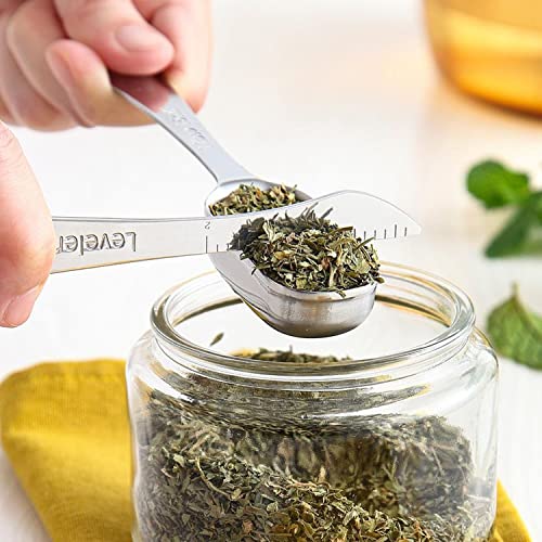 Spring Chef Stainless Steel Measuring Spoons Set of 7 with Leveler, Rectangular Metal Teaspoon & Tablespoon Measuring Spoons for Dry & Liquid Ingredients - Nesting Kitchen Gadgets For Baking & Cooking - style: Spoons - Set of 7