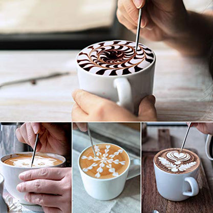 Milk Frothing Pitcher, 8.5oz/12oz/20oz/32oz/50oz/66oz Milk Frother Cup Stainless Steel, Espresso Accessories, Milk Steaming Pitchers Coffee Cappuccino Latte Art Barista Milk Jug Cup with Art Pen,12oz - color: A Silver, size: 12 Ounces