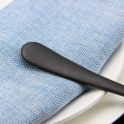 Serving Spoons, Matte Black X-Large Spoons, 6 Pieces 9.8 Inches Serving Tablespoons, AOOSY Stainless Steel Solid Buffet Banquet Flatware Kitchen Basics Serving Spoon Big Ladle Spoon - color: 6Pcs-Silver Large Serving Spoons