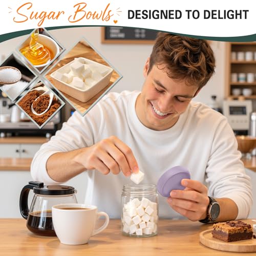 16 oz Overnight Oats Containers with Lids, 6 Pack Wide Mouth Mason Jar with Lid, Yogurt Containers with Lids for Kitchen, Glass Jars for Storage, Pudding, Chia, Prep, Snack, Sugar, (Purple) - color: Purple