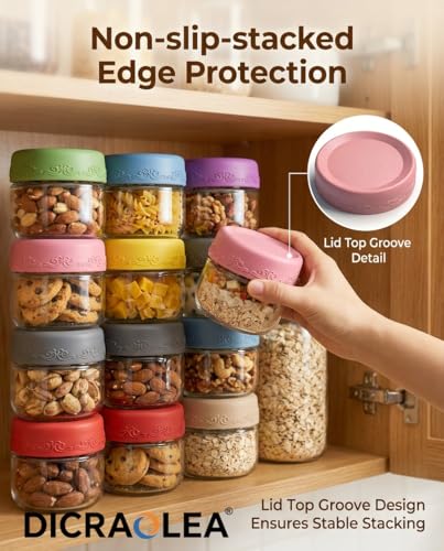 2oz 8Pack Glass Dressing Jars with Leakproof Lids, Containers for Sauce, Salad Dressing, Dips & Snacks – Reusable Glass Food Storage Cups for Lunch Box & Meal Prep(2oz-8Pack) - color: 2oz-8Pack