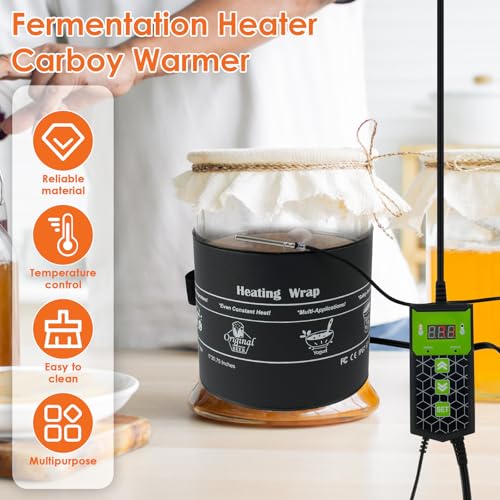 Kombucha Heating Wrap Even Heating Kombucha Jar Heater Wrap Waterproof Fermentation Pad Fermentation Heater with Precise Temperature Control for Home 5.5×20.8in