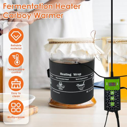 Kombucha Heating Wrap Even Heating Kombucha Jar Heater Wrap Waterproof Fermentation Pad Fermentation Heater with Precise Temperature Control for Home 5.5×20.8in