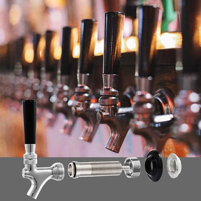 3" Shank Draft Beer Faucet Kit - Stainless Steel Core, Chrome Plated, Leak-Proof Beer Tap with 1/4" Barb for Keg Line Nipple Keg Faucet Shank for Homebrew Kegerator Tap Handle+ Cover - size: 3" Shank
