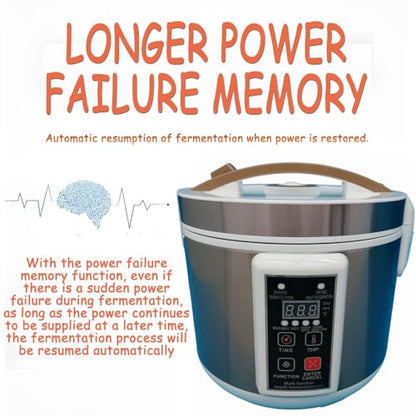 6L Multi-functional Health Fermentation Pot Black Garlic Fermenter 110V Automatic Intelligent Fermenter for Yogurt Enzyme Natto Vinegar Red Wine