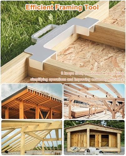 3-in-1 Framing Tools, 12“, 14”, 16" On-Center Layout Framing Spacing Tool, Cast Aluminum Layout Jig for Walls, Roofs, Floors, Ladders, and Decks.