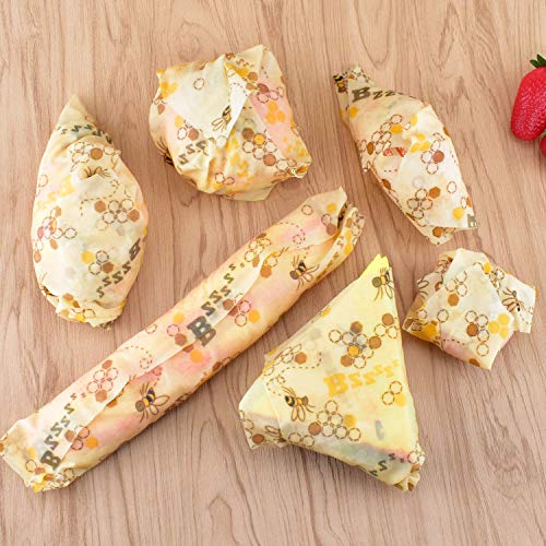 Reusable Beeswax Wraps 13 x 39 Inch Beeswax Wraps for Food Eco-Friendly Sustainable Food Storage Wraps for Sandwich, Cheese, Fruit, Bread, Snacks - size: Bee