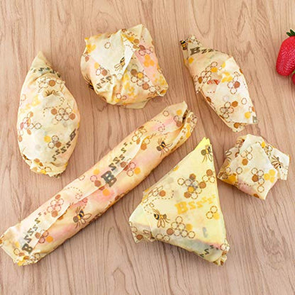 Reusable Beeswax Wraps 13 x 39 Inch Beeswax Wraps for Food Eco-Friendly Sustainable Food Storage Wraps for Sandwich, Cheese, Fruit, Bread, Snacks - size: Bee