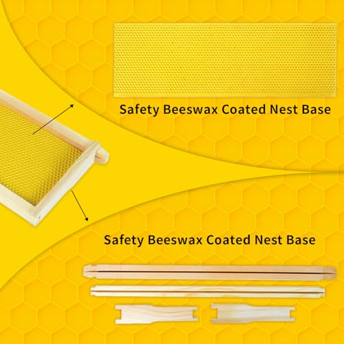 Medium Beehive Frames with Wax Foundations 20 Pack Beeswax Coated Foundations 6-1/4-Inch Beekeeping Supplies - size: 20 Pack Medium Beehive Frames