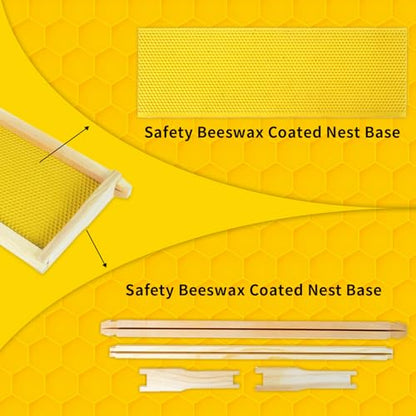 Medium Beehive Frames with Wax Foundations 20 Pack Beeswax Coated Foundations 6-1/4-Inch Beekeeping Supplies - size: 20 Pack Medium Beehive Frames