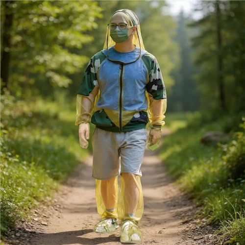 Mosquito Suits For Adult Women Full Body Fly Suit Breathable Jacket Pants Gloves Set for Beekeeping Gardening Camping - size: Medium