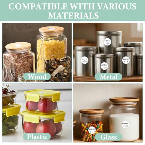 600PCS Expiration Date Food Stickers, Best by Labels, 1 Inch Circle Dot Small Blank Food Date Labels, Best-by/Expiration-Date Label for Food-Containers, Freezer, Restaurant, Food-Service, Prep