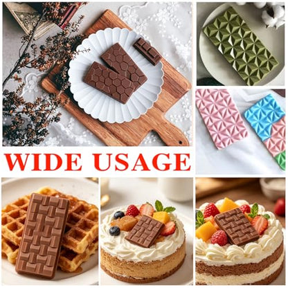2 Pieces Silicone Break Apart Chocolate Moulds,Silicone Square Mold,Non-Stick Candy Chocolate Bar Mold,Reusable Candy Protein Silicone Chocolate Mold （C） - color: 2 Pc