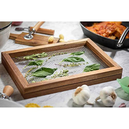 Tablecraft 11088 Herb Drying Rack, Natural, 13.75-inch Length, Acacia Wood