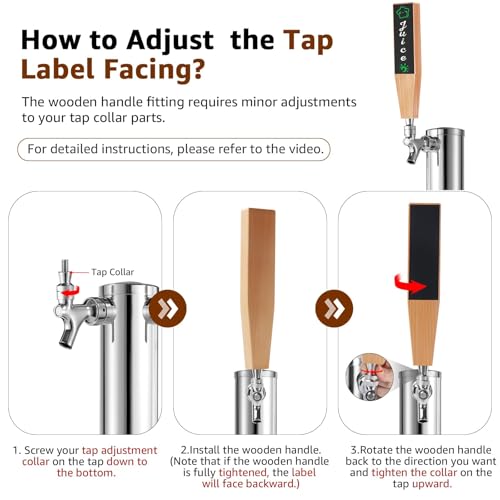2PCS Wood Beer Tap Handle Keg Handle 3/8"-16 UNC thread Keg Tap Handle Beech Tap Handles for Kegerator Beer Faucet with 3PCS Pen - size: 2PCS-Beech Wood Handles