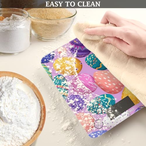 Food Scale Kitchen Scale for Baking Cooking Digital Food Weighing Measuring Scale Small Waterproof Electric Food Scale Colorful Cute Easter Eggs - color: Colorful Cute Easter Eggs