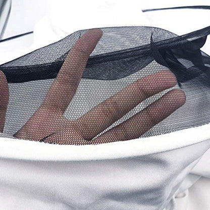 Luwint Ventilated Beekeeping Jacket - Professional Cotton Beekeeper Jacket Beekeeping Suit with Removeable Round Veil Hood