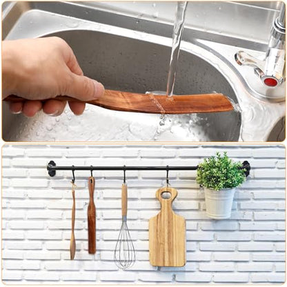 Skinny Wooden Spurtle for Sourdough Starter Spreading Baking Mixing Sourdough Spoon Stirring Stick Wood Bread Spatula Wood Flat Kitchen Utensils for Cooking Flat Spurtles Scraper Jar Spatula
