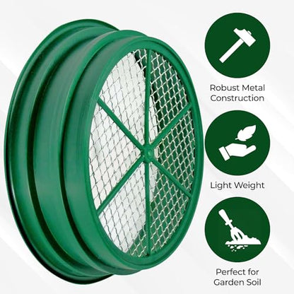 SE 13.25 Inch Wide Stackable Classifier Gold Prospecting Pan - 1/2 Inch Stainless Steel Mesh Sifting Pan, Green - size: 1/2 inch, style: Pans