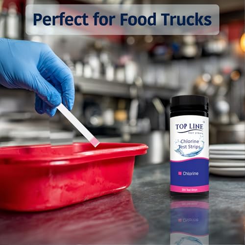 200 Chlorine Test Strips for Food Service 0-500 ppm (Value Pack) - Bleach Sanitizer Test Strips Food Service - Sanitizer Testing Strip - Chlorine Tester - Restaurant Supplies (Pack of 2) - size: 200 Strips (Pack of 2)