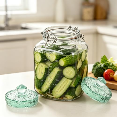 Fermentation Weight Set of 2,Glass Fermenting Weights for Large Gallon Jars,3.5 inch Fermentation Weights with Easy Grip Handle for Sauerkraut,Pickles - size: Small