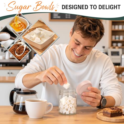 Overnight Oats Containers with Lids, 16oz Glass Storage Containers with Lids, Wide Mouth Mason Jars, Glass Jars with Airtight Lids for Sugar, Yogurt, Chia Seed, Pudding, Meal Prep 6-Pack - color: Beige