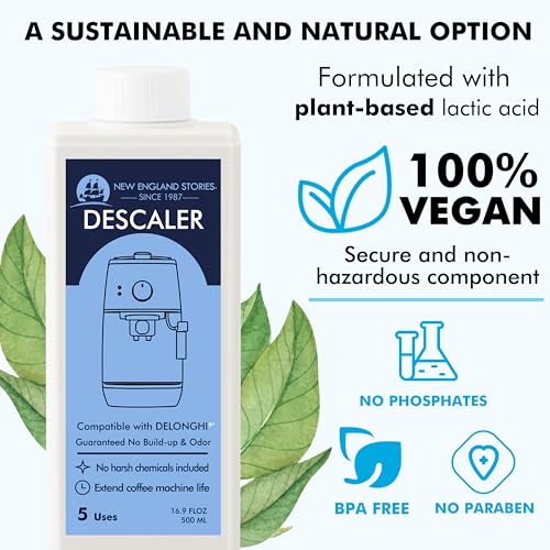 10 Uses DeLonghi Compatible Descaling Solution, Specially Designed to Clean Delonghi Coffee Machines and Maker - 33.8oz Espresso Coffee Maker Cleaner, Coffee Pot Cleaning Limescale Remover - style: Descaling Solution for DeLonghi